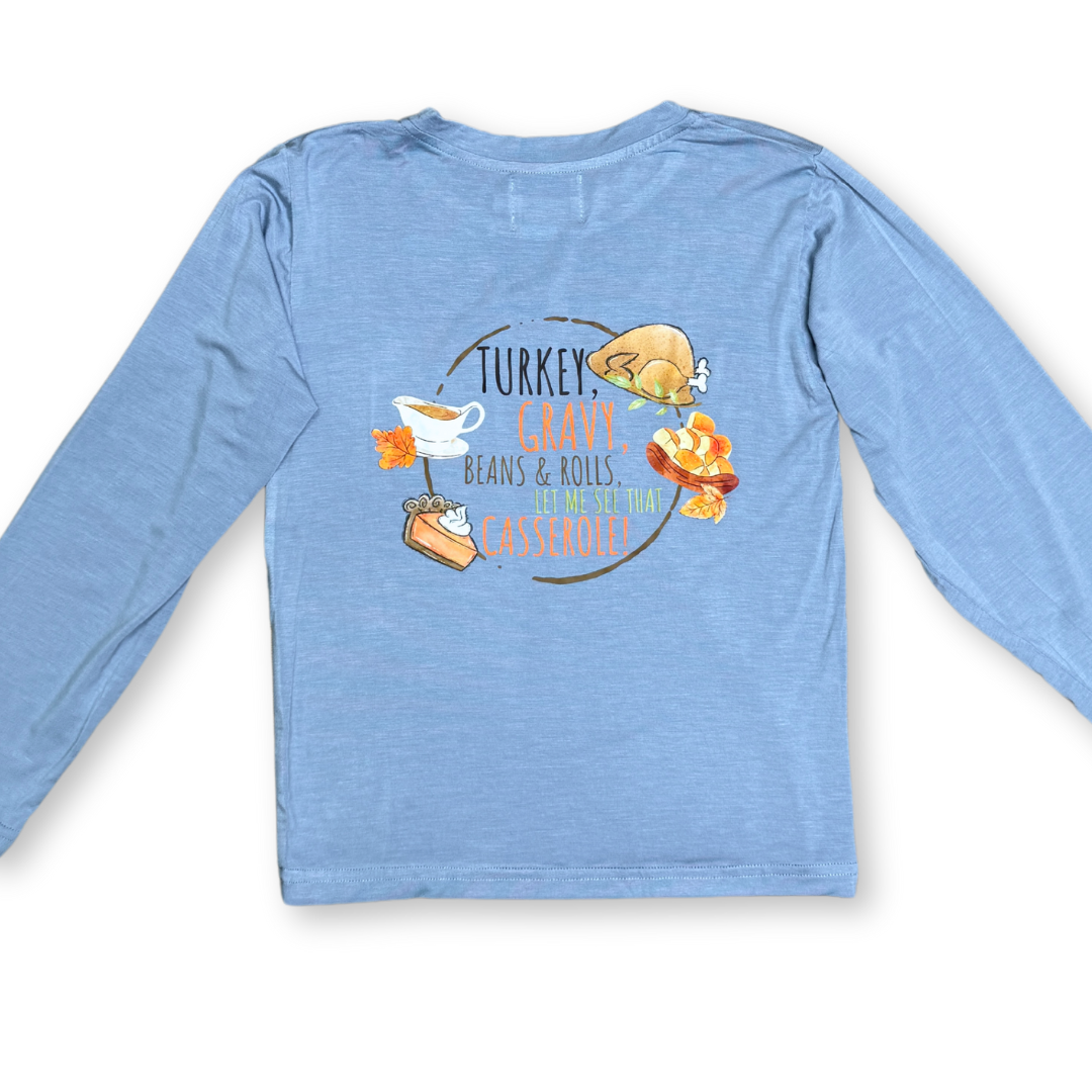 Turkey, Gravy, Beans Long Sleeve Kid Modal Shirt