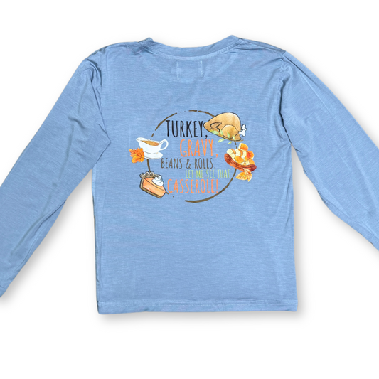 Turkey, Gravy, Beans Long Sleeve Kid Modal Shirt