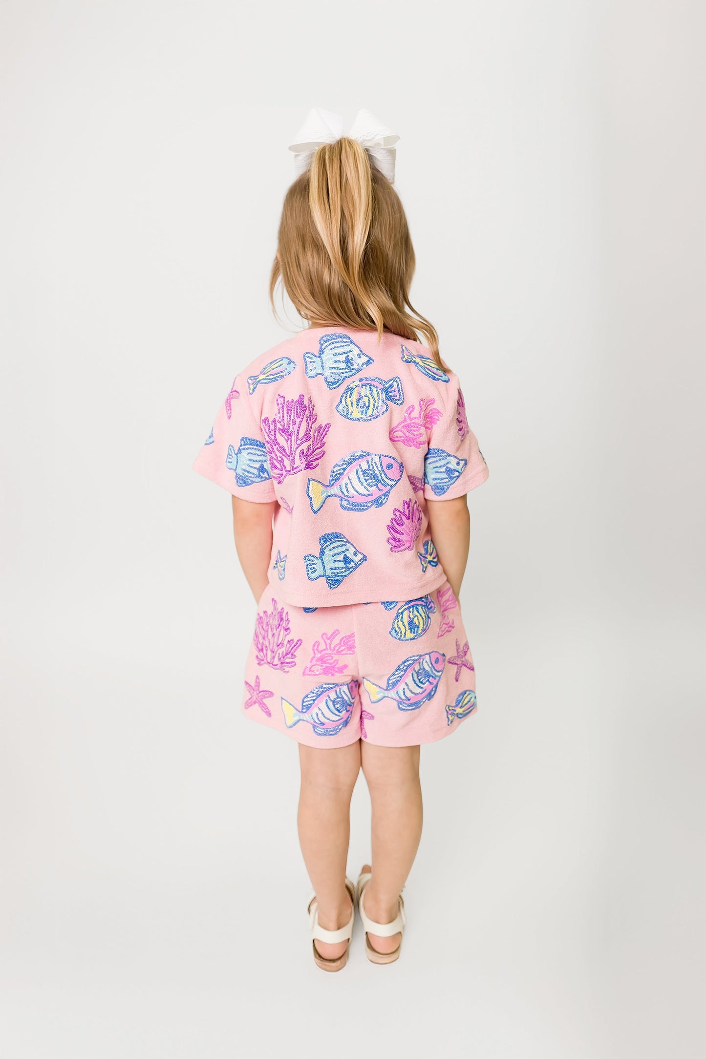 Under the Sea Terry Cloth Shorts - Light Pink