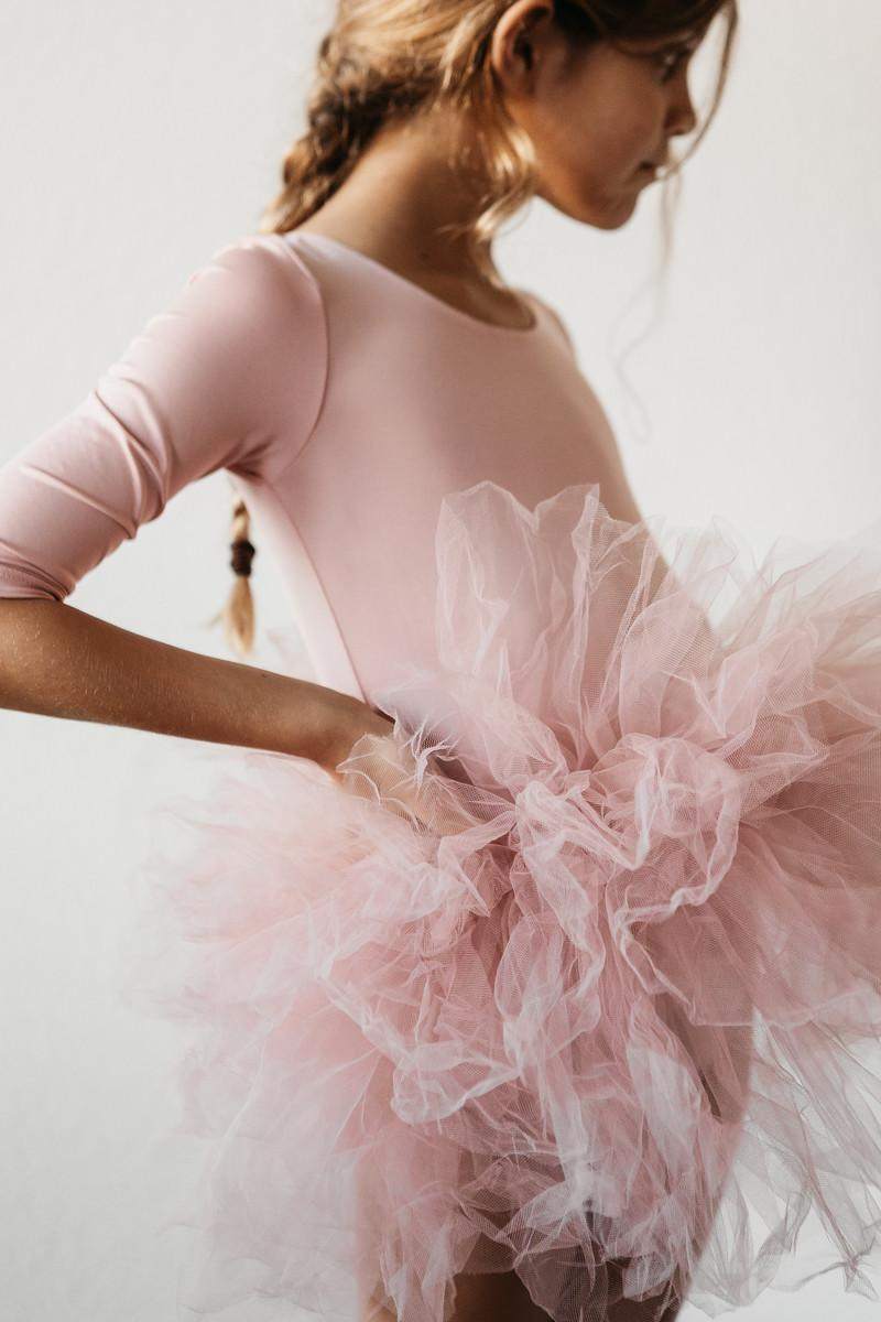 Vintage Pink 3/4 Tutu Leotard