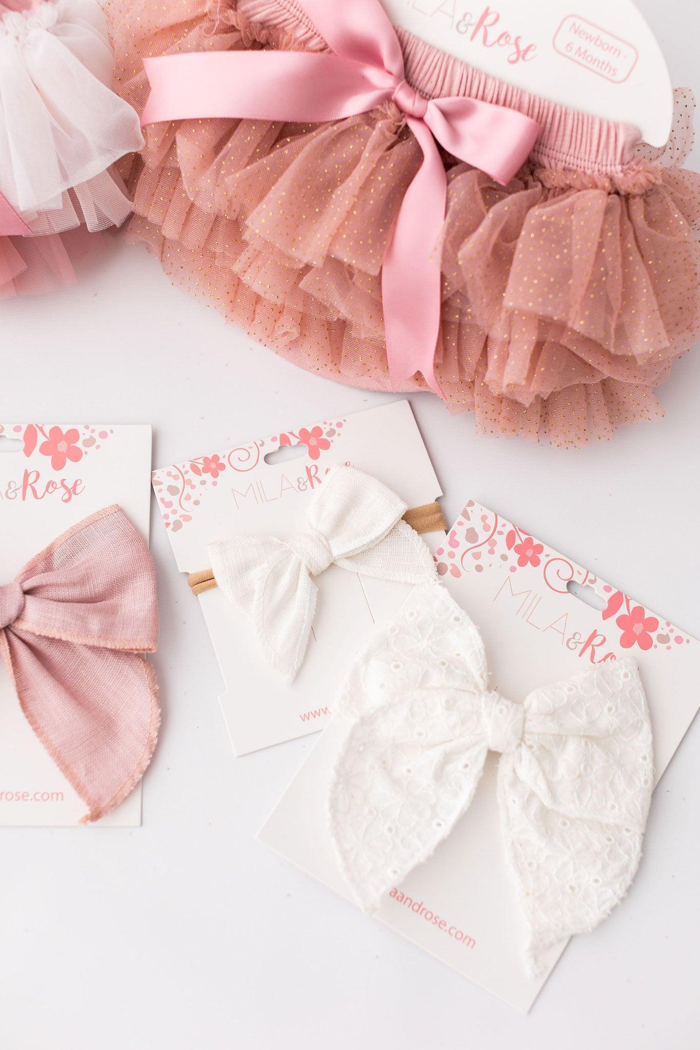 Vintage Pink & Gold Glitter Ruffle Tutu Bloomer - side view