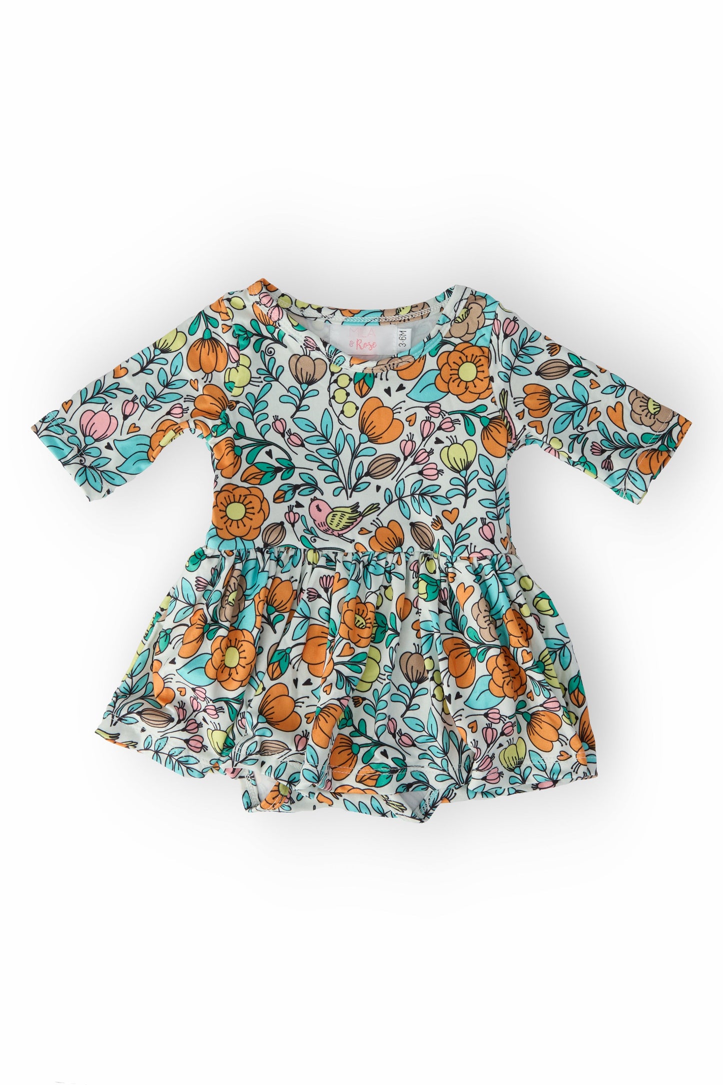 Vintage Vibes 3/4 Sleeve Twirl Bodysuit