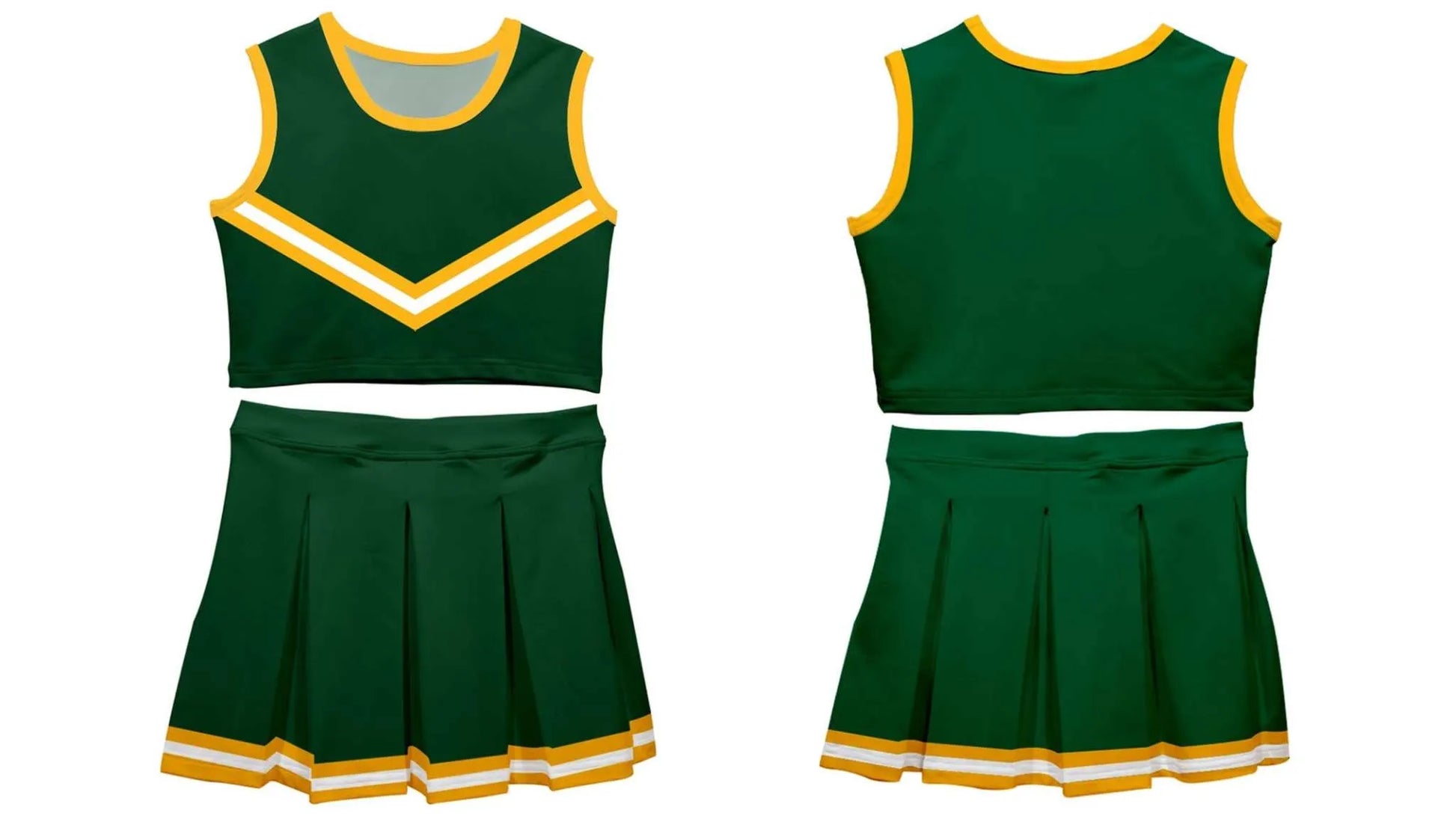 Vive La Fete - Green and Gold Game Day Sleeveless Cheerleader Set