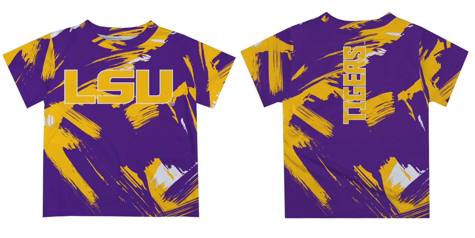 Vive La Fete - LSU Tigers Purple Short Sleeve T-shirt Paint Brush