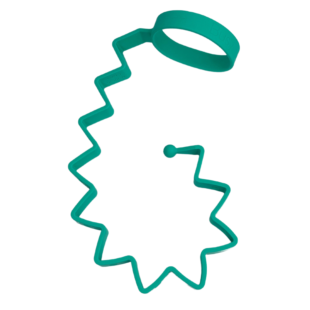 Spearmint green Bottle Bungee designed to hold baby bottles and sippy cups, attaches to strollers and baby gear.