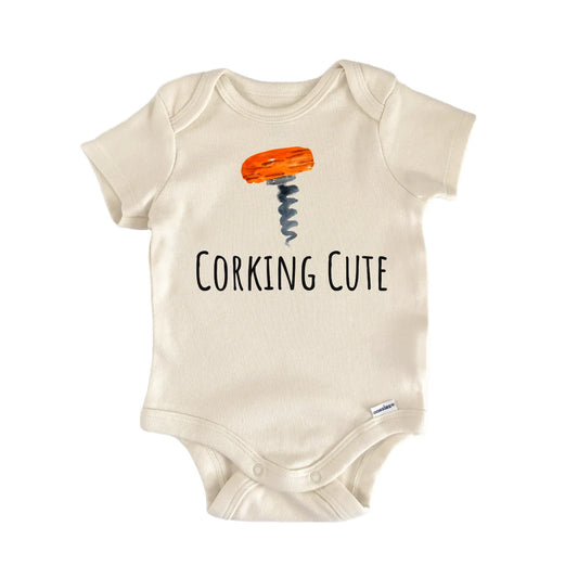 Wine Cork Grapes Vineyard Vintage Infant Gift Baby Bodysuit