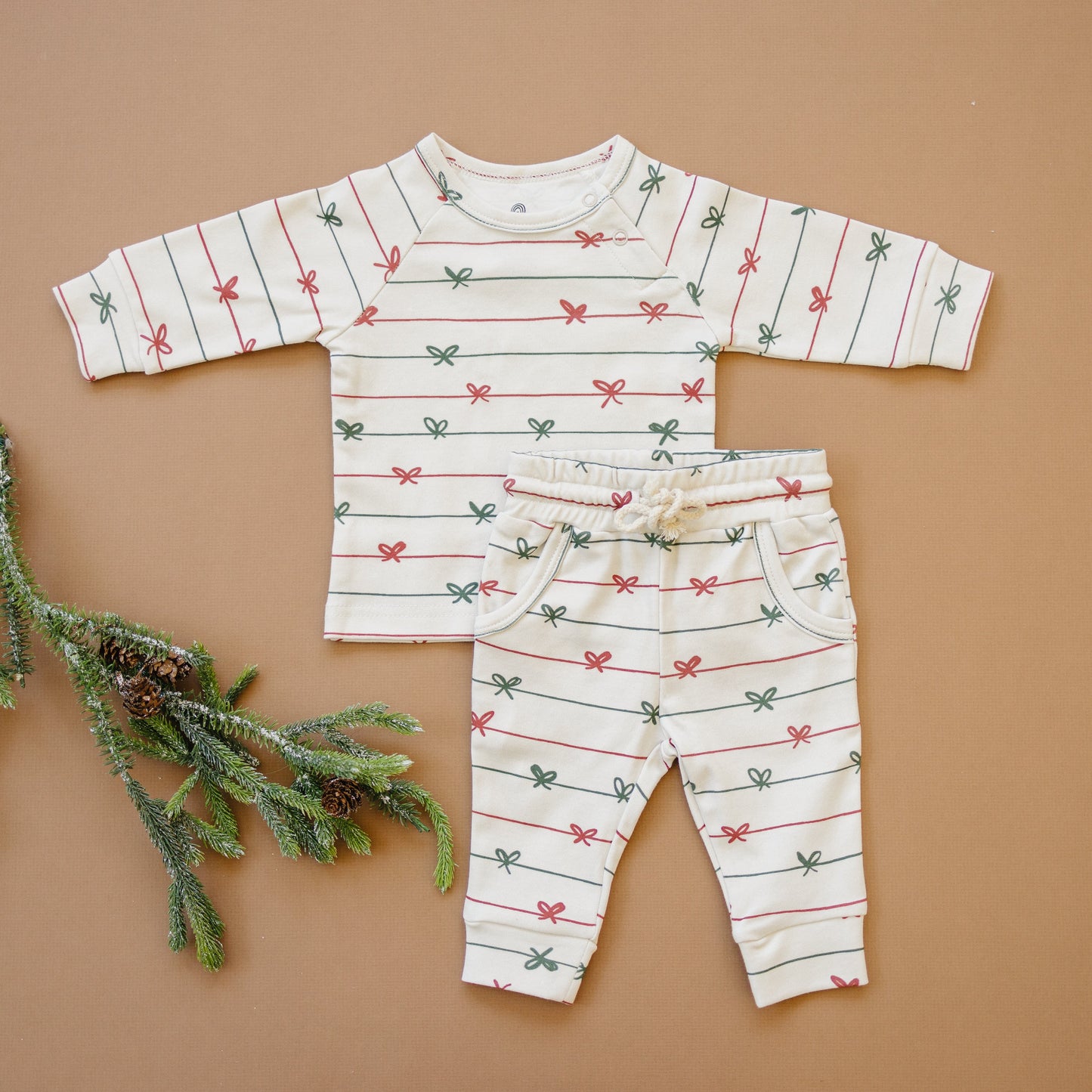 Tied with a Bow Christmas Organic Cotton Set