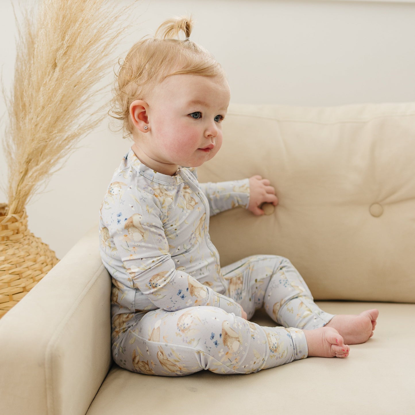 Bunny Blossoms Bamboo Zippy Pajamas