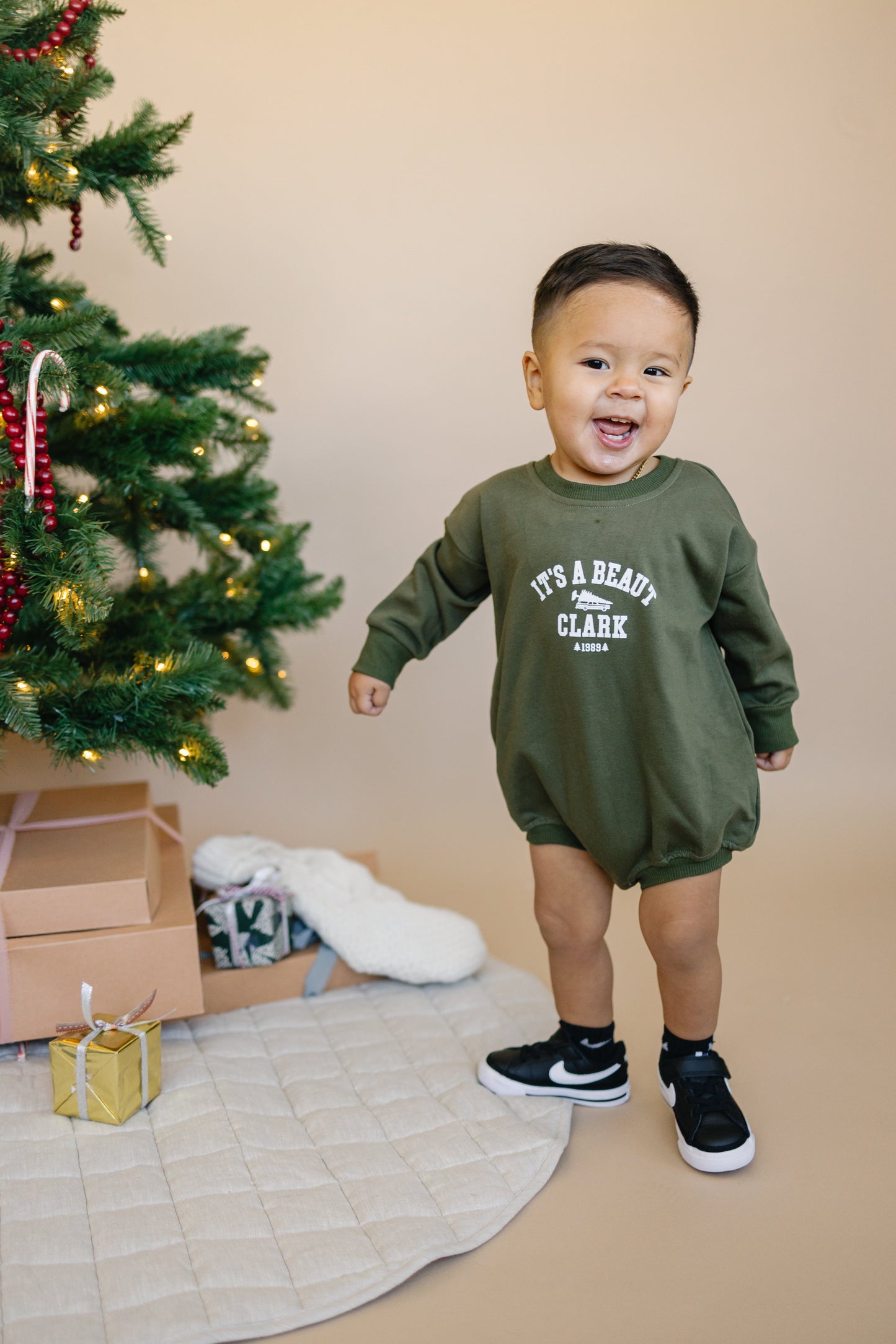 It's a Beaut Clark Christmas Sweatshirt Romper