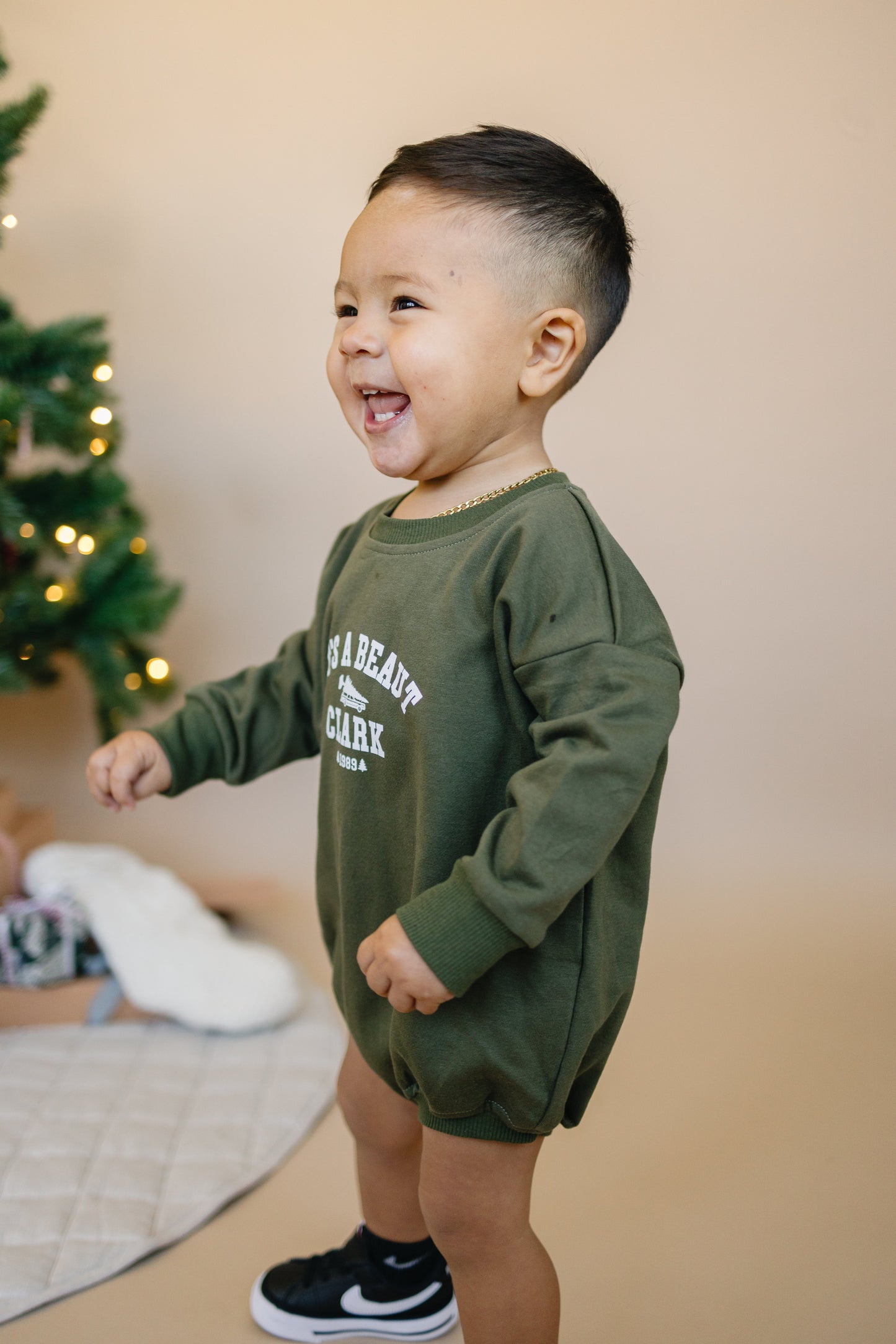 It's a Beaut Clark Christmas Sweatshirt Romper