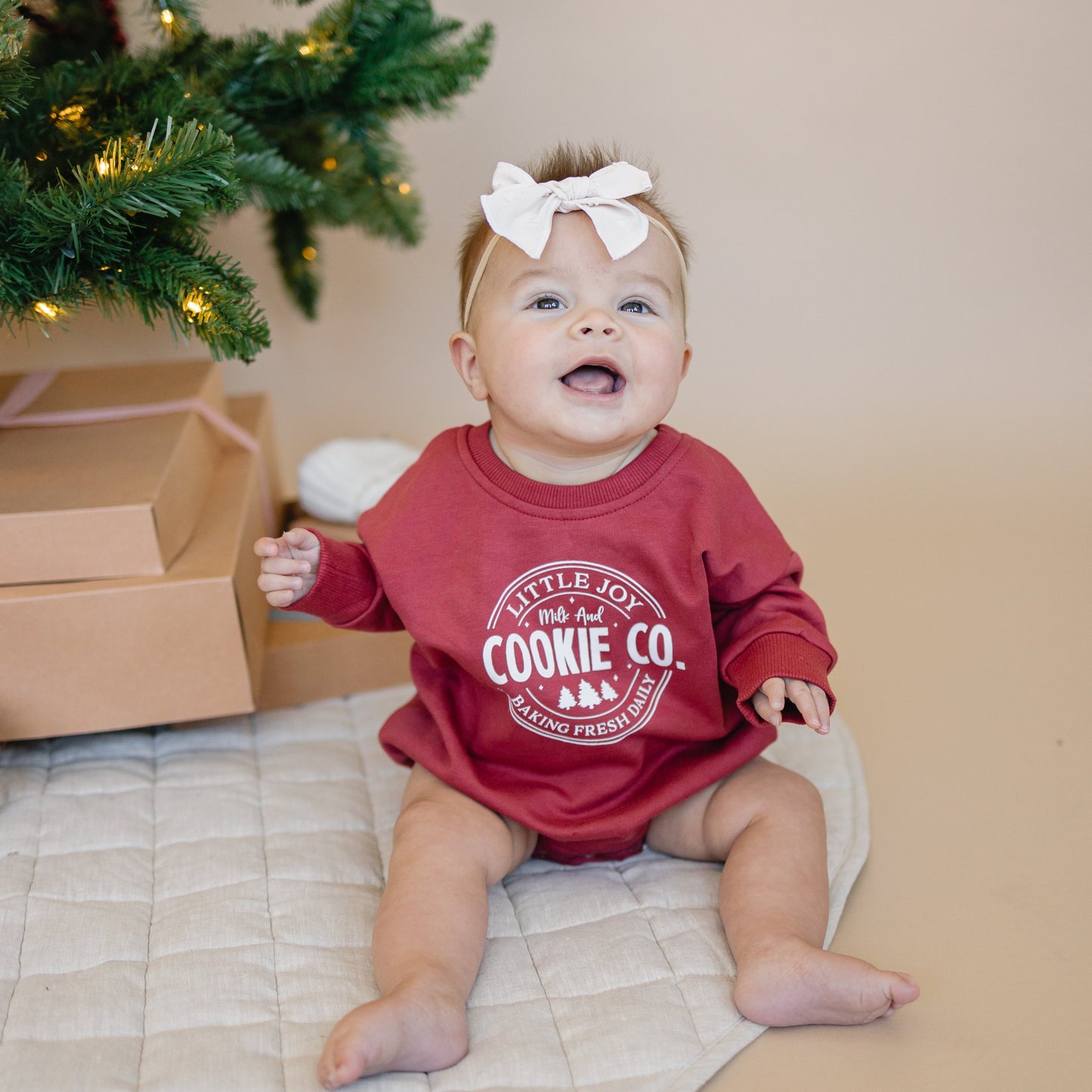 Little Joy Cookie Co. Christmas Sweatshirt Romper
