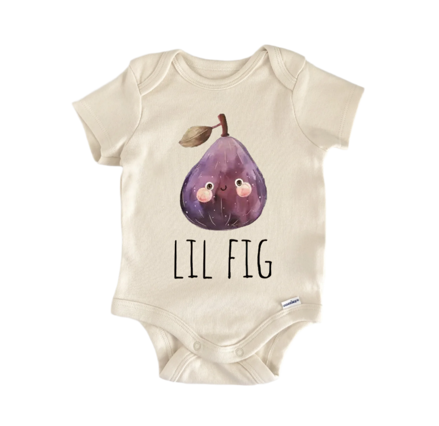 Fig fruit newborn baby onesie front view