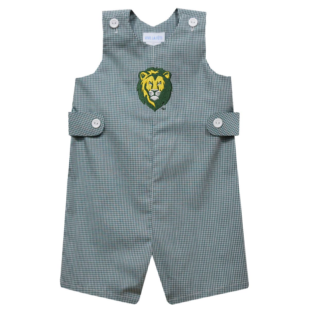 Vive La Fete Southeastern Louisiana embroidered hunter green boys jon jon in cotton blend fabric