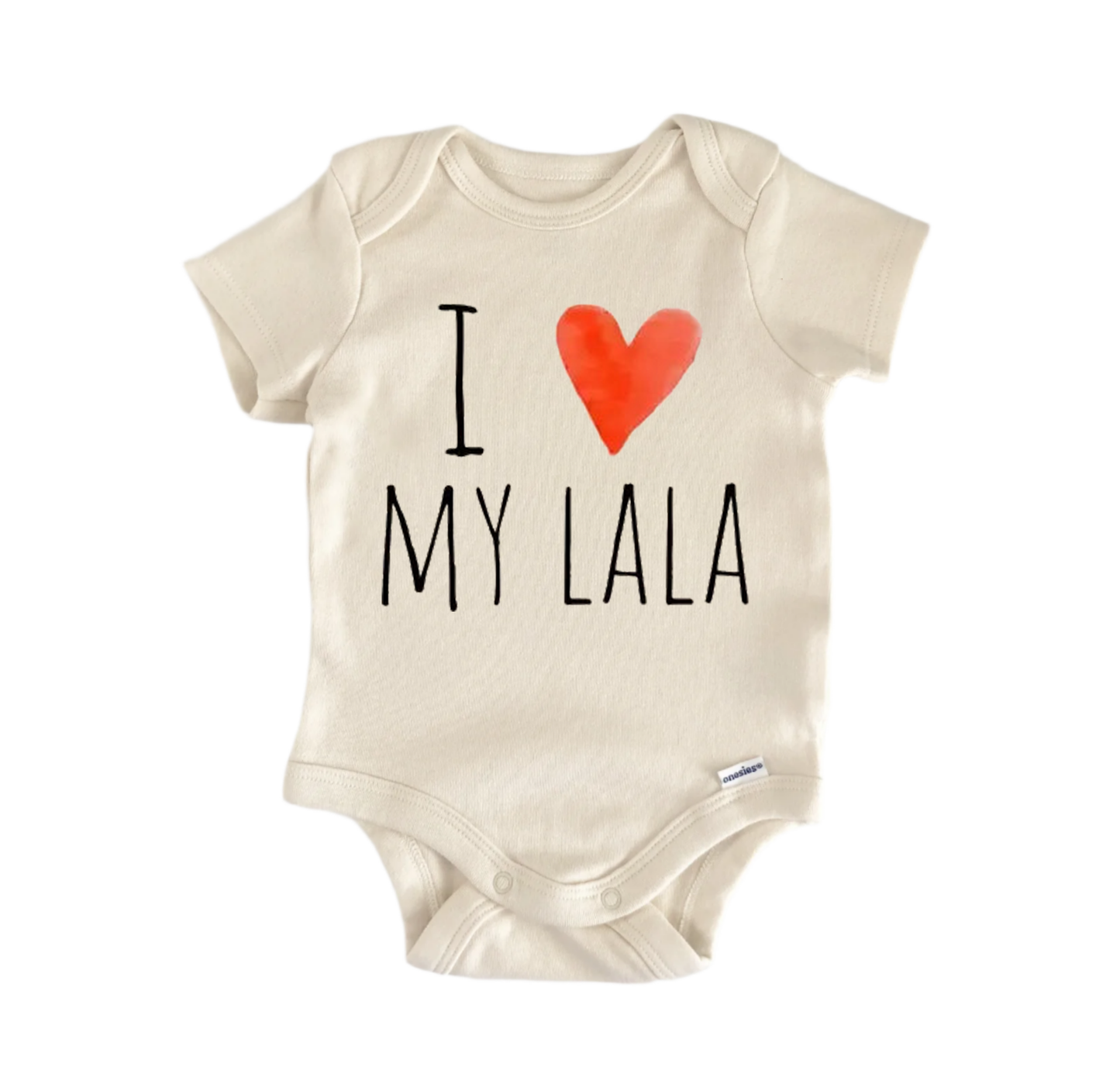 Lala la la newborn baby onesie front view