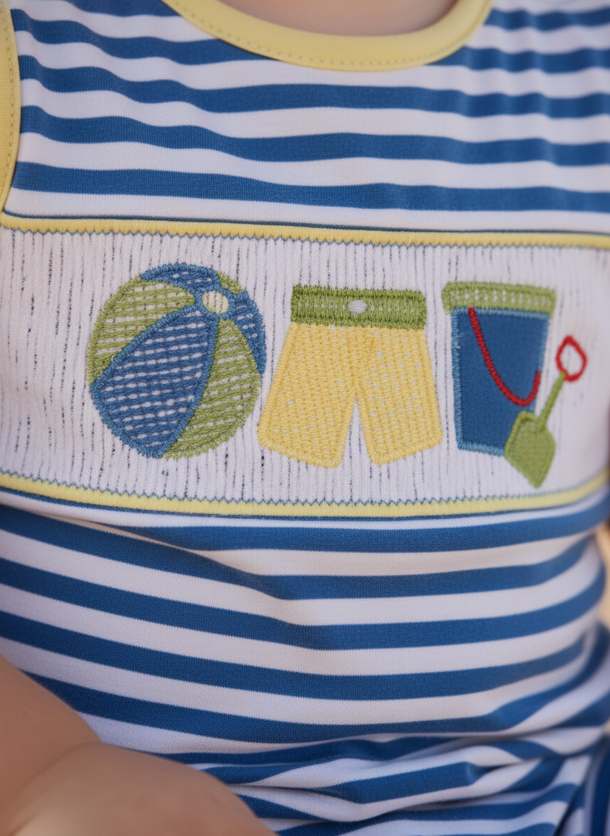Beach day baby romper