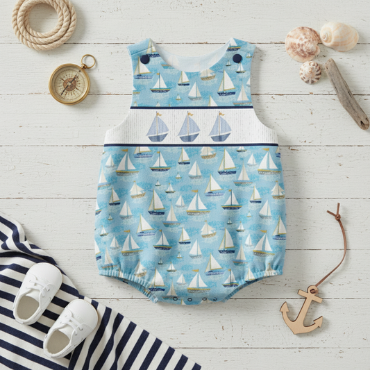 Smocked Sailboat romper