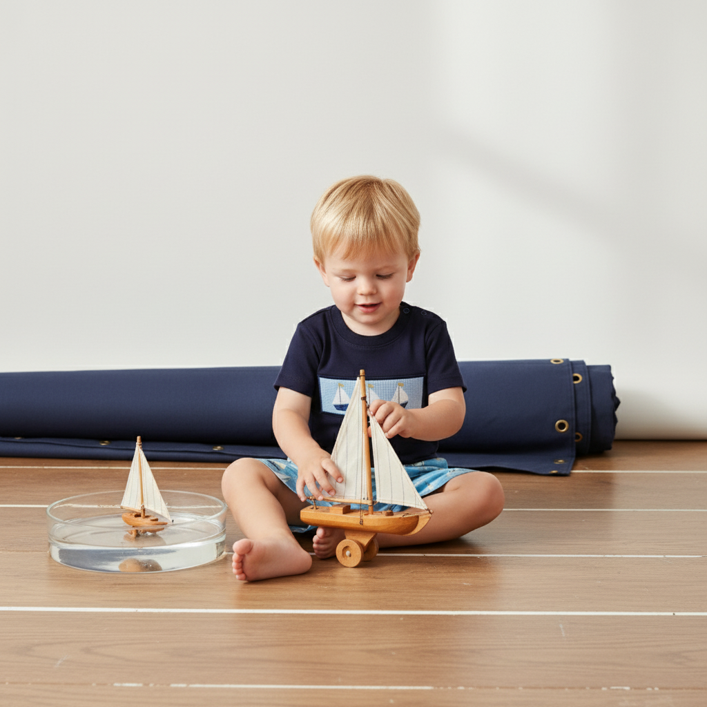Sailboat Smocked Short set