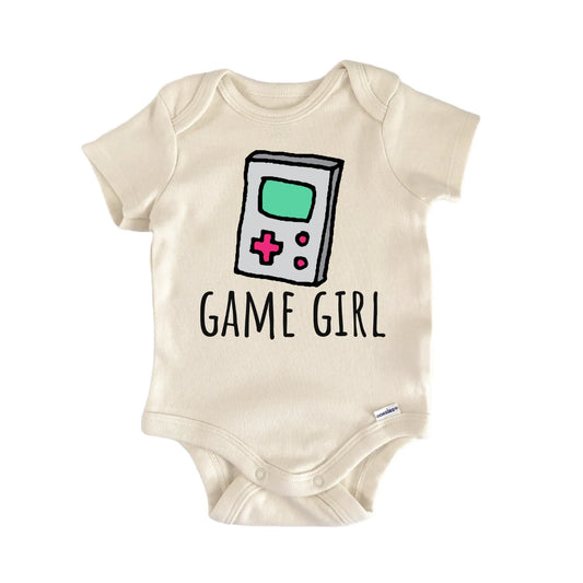 80s 90s Handheld Gamer Girl Baby Gift Baby Bodysuit