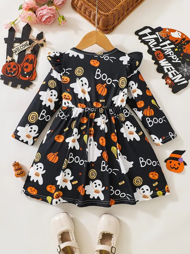 Boo-tiful Ghost & Pumpkin Halloween Dress