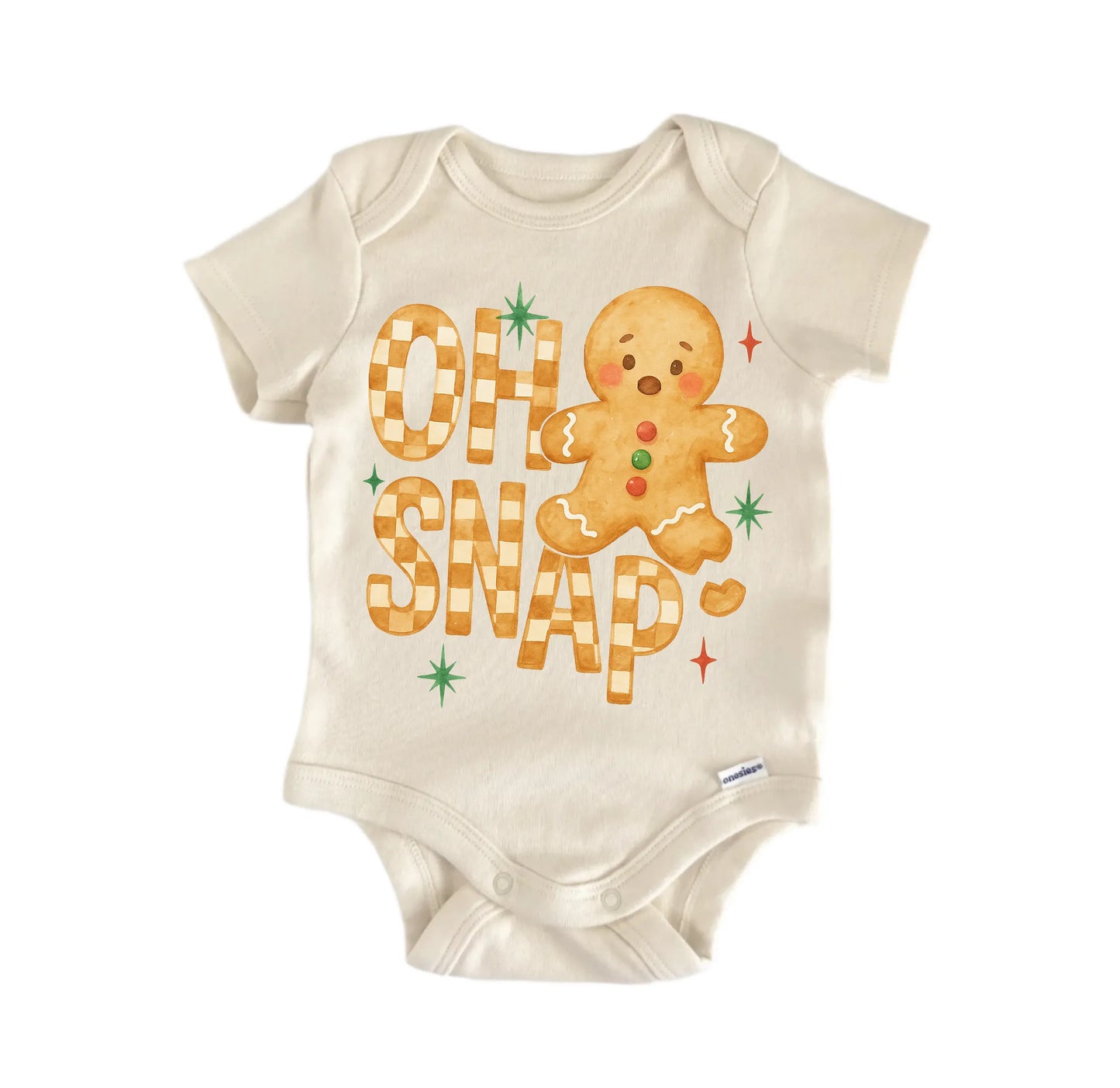 Christmas Gingerbread Man Snap Newborn Baby Onesie® Onesie®