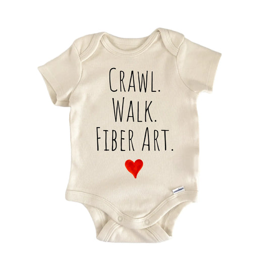 Crawl Walk Fiber Art Newborn Baby Onesie®