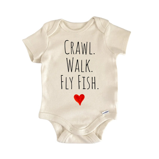 Crawl Walk Fly Fish Newborn Baby Onesie®