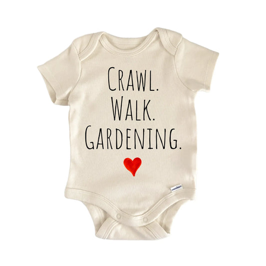 Crawl Walk Gardening Newborn Baby Onesie®