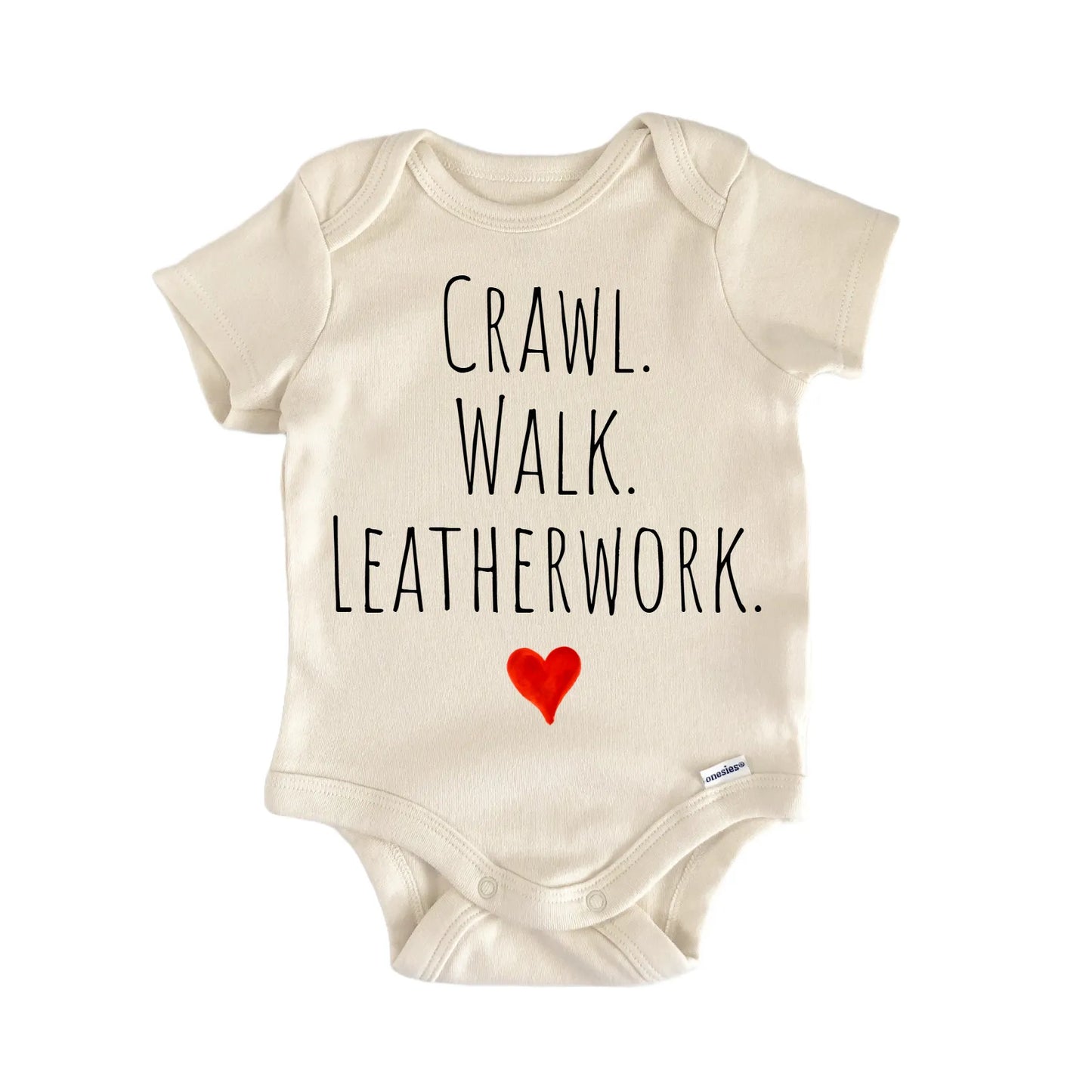 Crawl Walk Leatherwork Newborn Baby Onesie® Onesie®