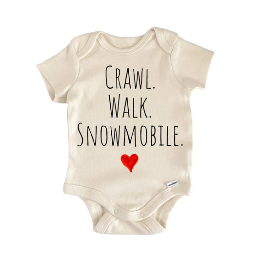 Crawl Walk Snowmobile Newborn Baby Onesie®