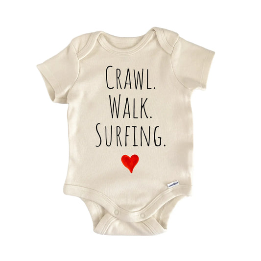 Crawl Walk Surfing Newborn Baby Onesie®