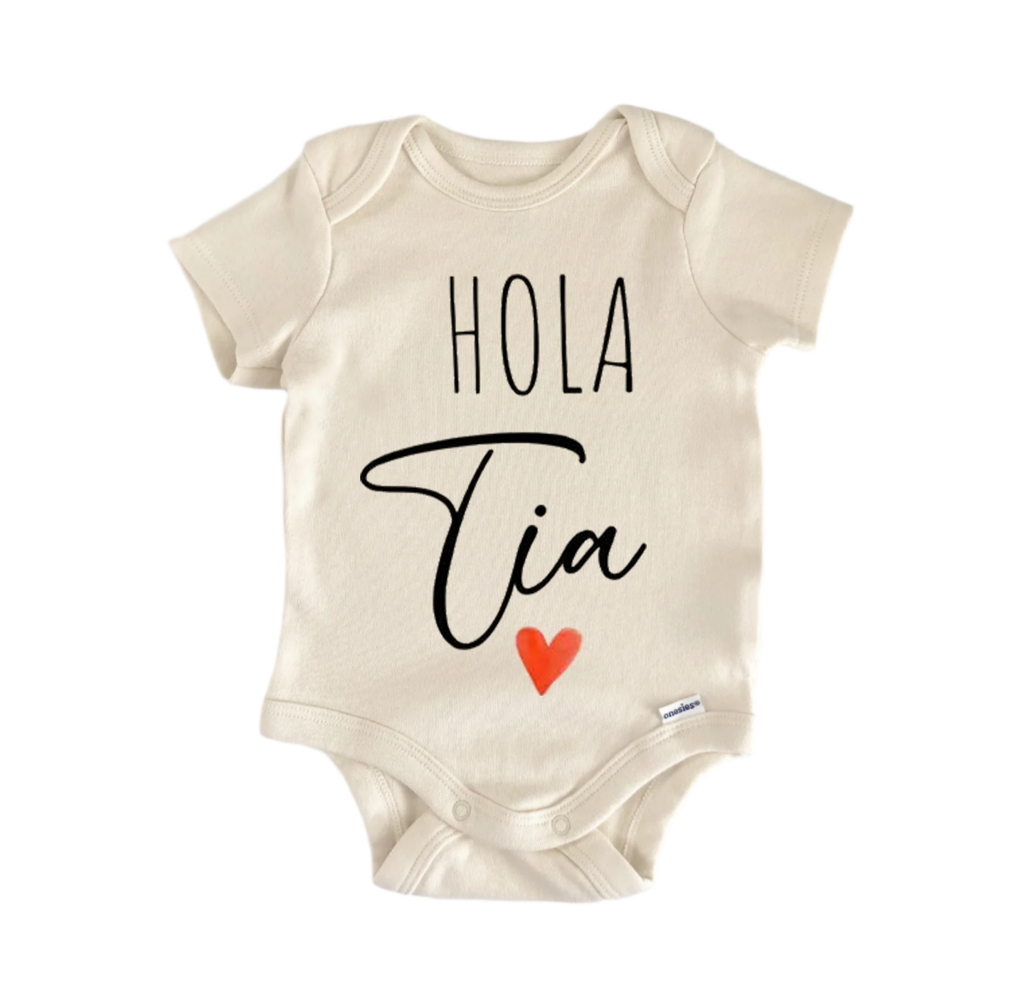 Tia aunt reveal newborn baby onesie front view