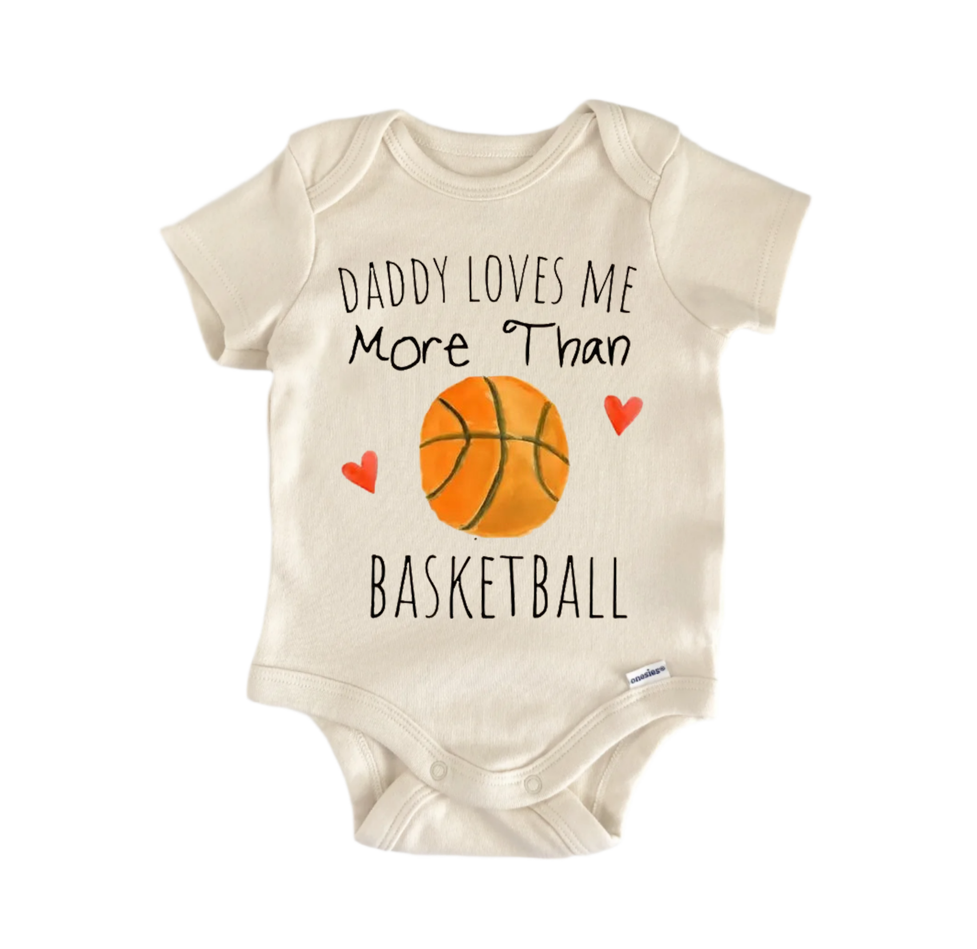 Basketball love newborn baby onesie front view