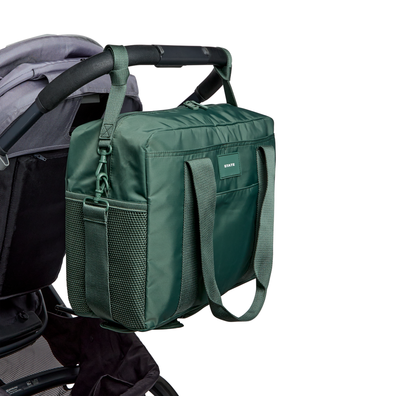 Jordan Diaper Tote in Black, interior view