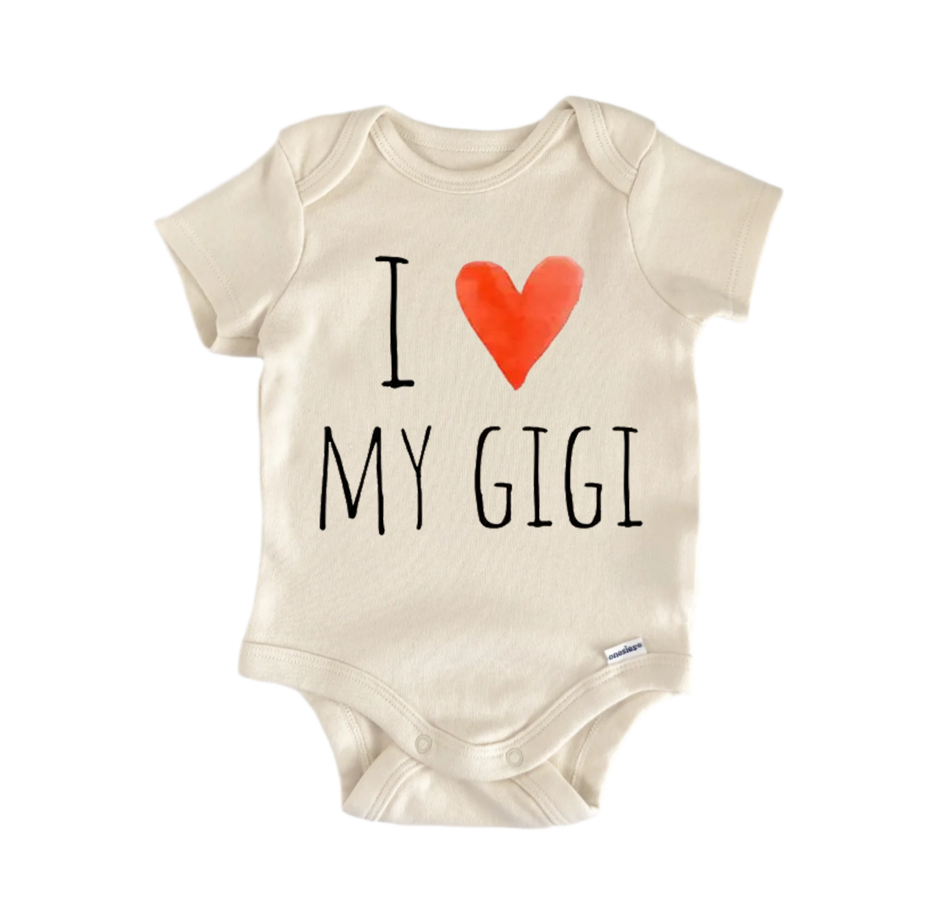Gigi Grandma newborn baby onesie front view