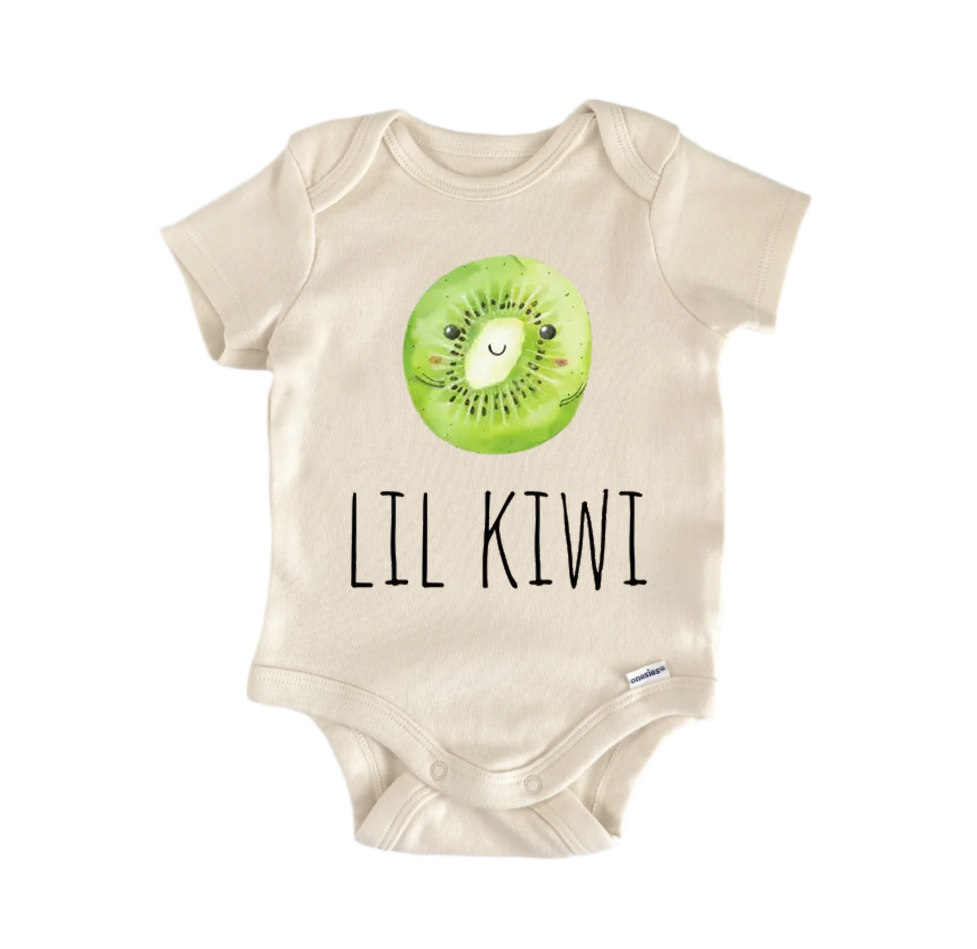 Kiwi fruit newborn baby onesie front view