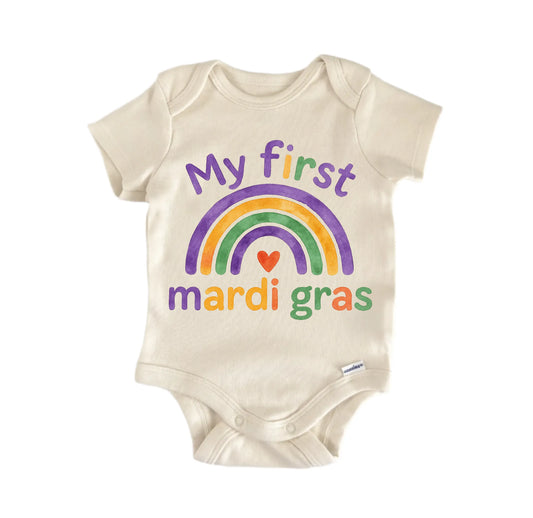 First Mardi Gras Rainbow Newborn Baby Onesie®