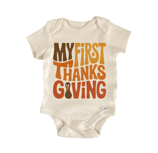 First Thanksgiving Boho Newborn Baby Onesie®