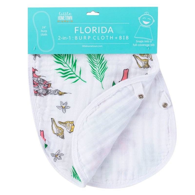 Gift Set: Florida Baby Muslin Swaddle Blanket and Burp Cloth/Bib Combo (Floral) full length view