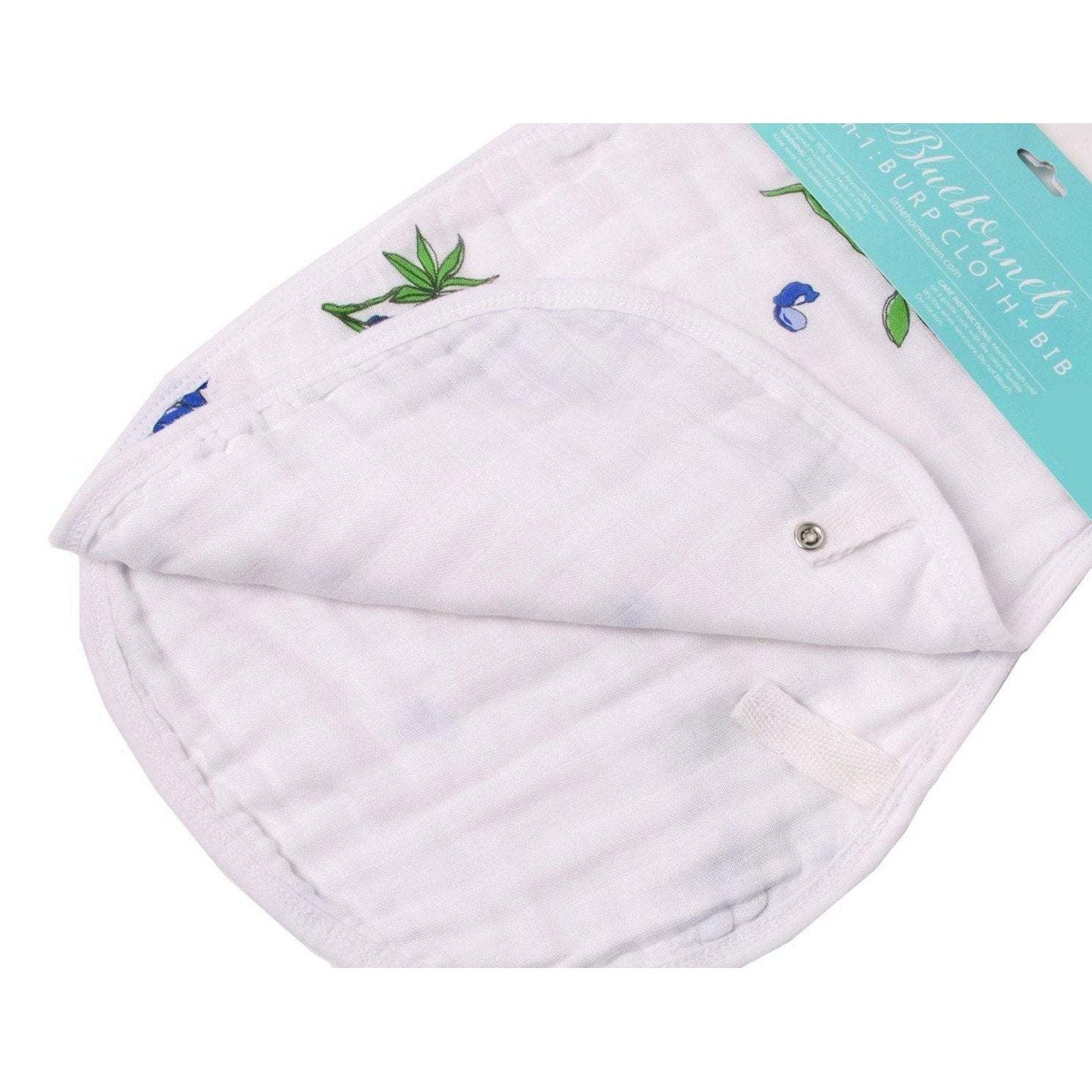 Gift Set: Bluebonnets Baby Muslin Swaddle Blanket and Burp Cloth/Bib Combo additional product view