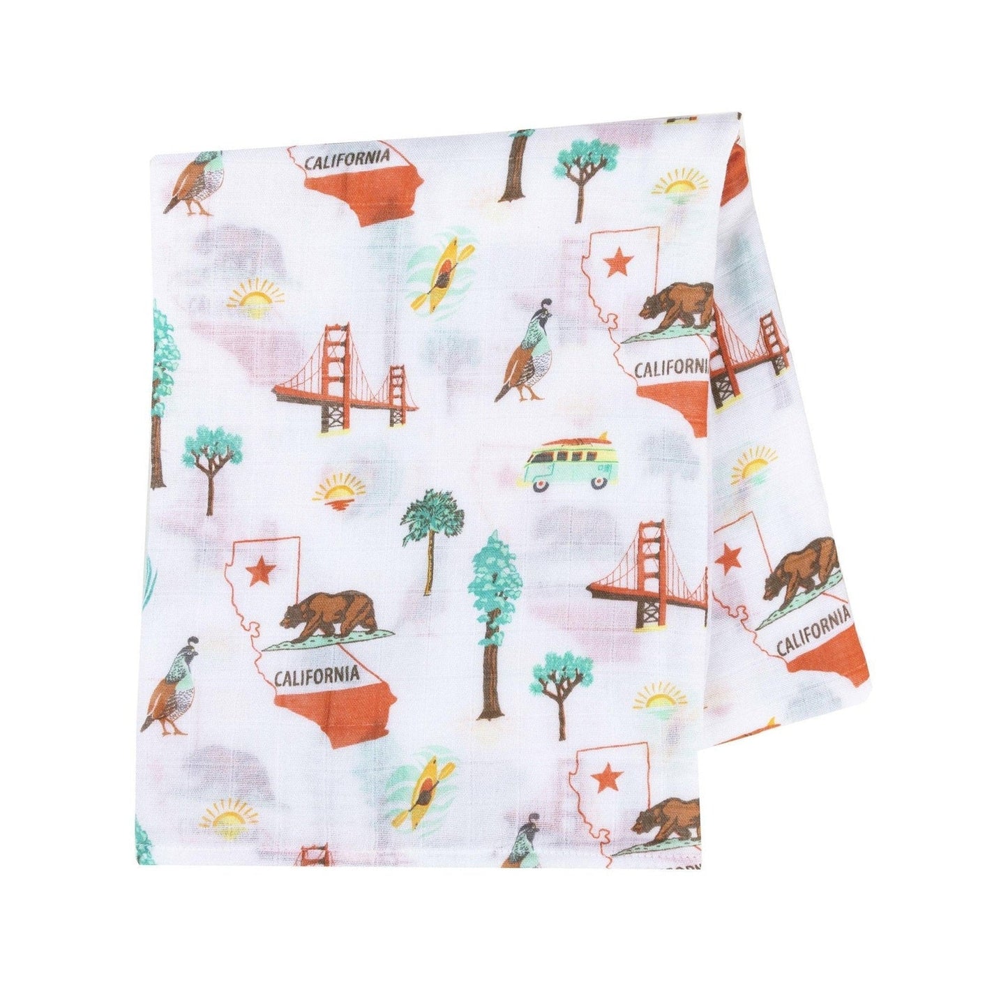 Gift Set: California Baby Muslin Swaddle Blanket and Burp Cloth/Bib Combo