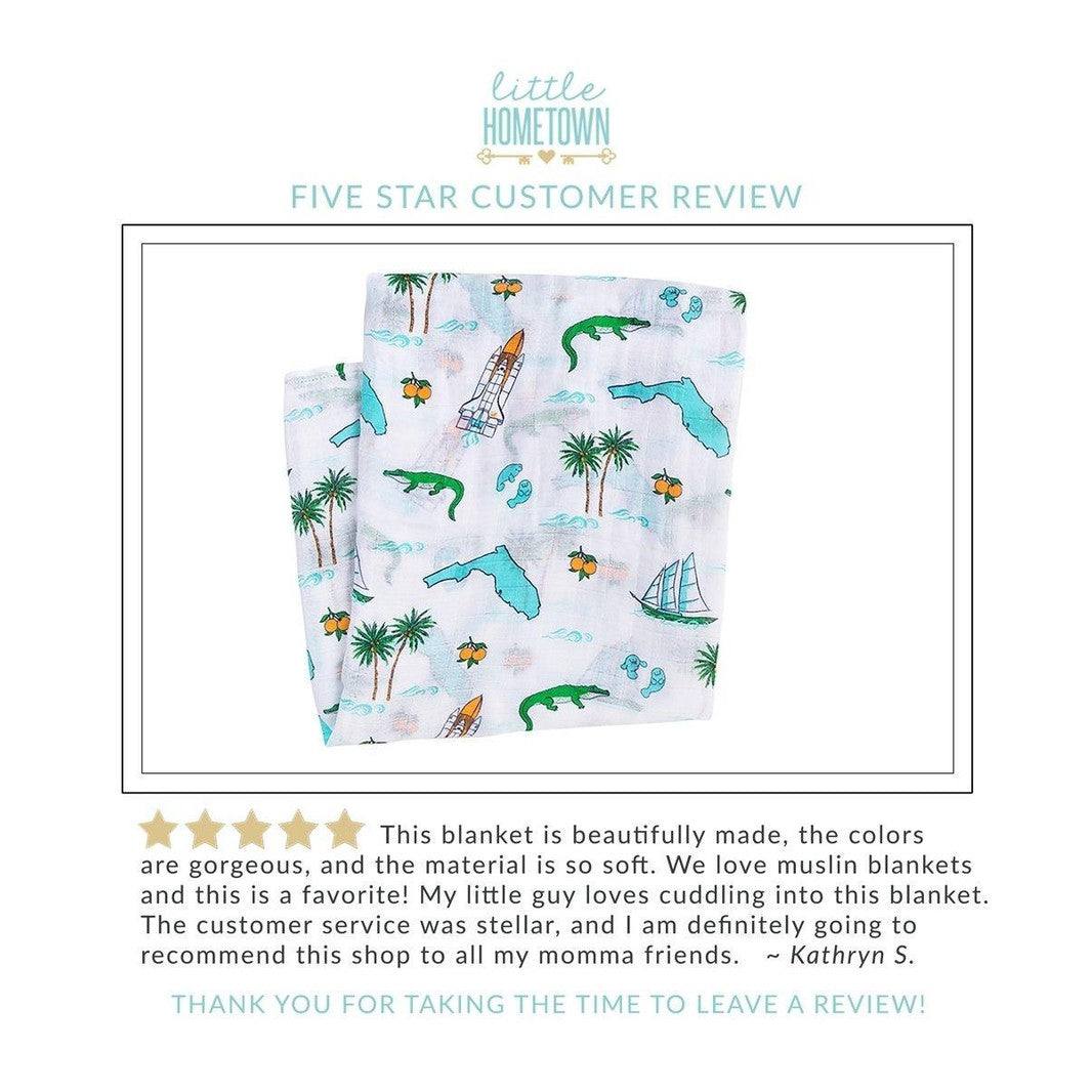 Gift Set: Florida Baby Muslin Swaddle Blanket and Burp Cloth/Bib Combo (Floral) additional product view