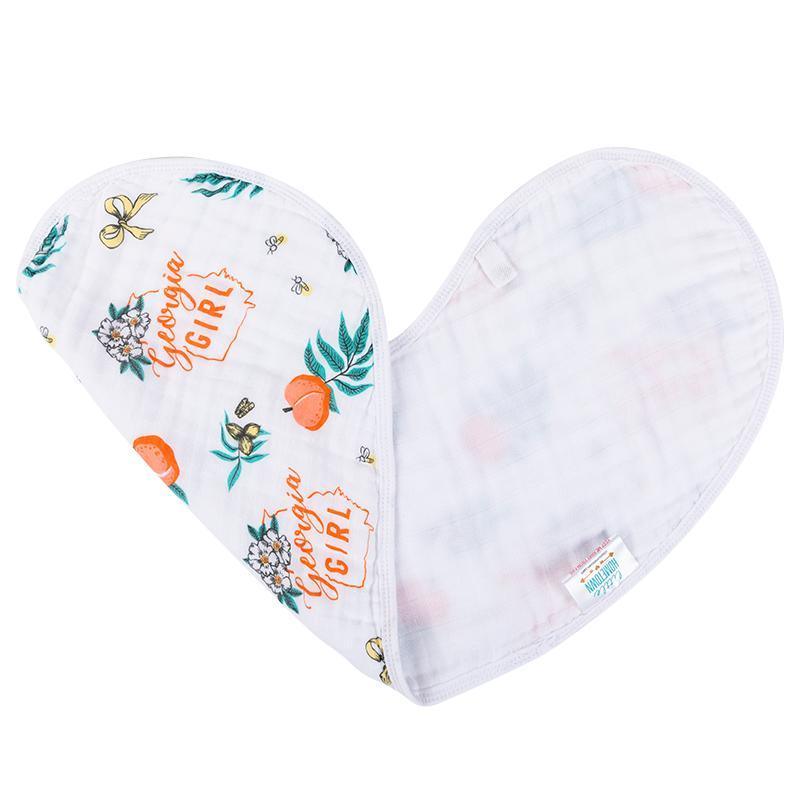 Gift Set: Georgia Girl Muslin Swaddle Blanket and Burp Cloth/Bib Combo