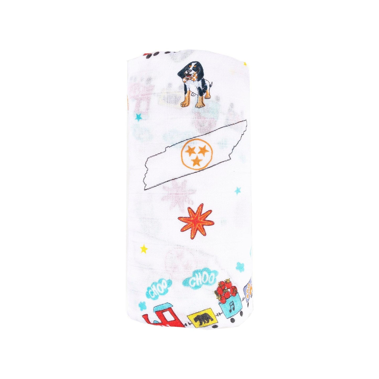 Gift Set: Tennessee Baby Muslin Swaddle Blanket and Burp Cloth/Bib Combo