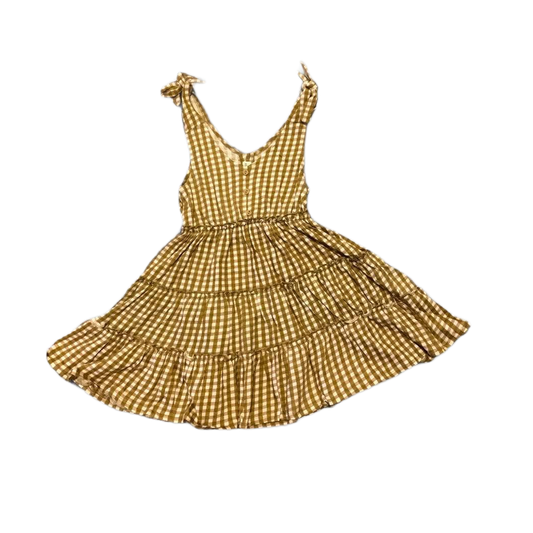 Emma Grace Shoppe Organic Gold Gingham Tiered Tie Dress