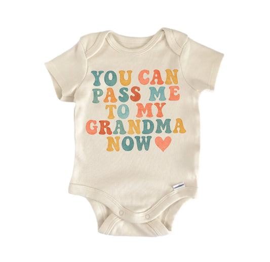 Grandma Reveal Pass Me Newborn Baby Onesie®