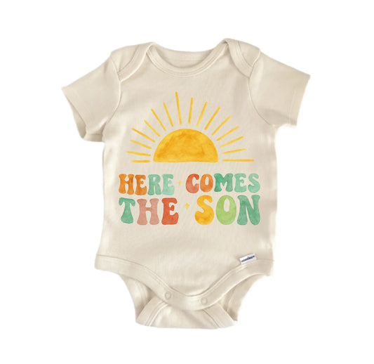 Here Comes The Son Music Pop Classic Rock Newborn Baby Onesie®