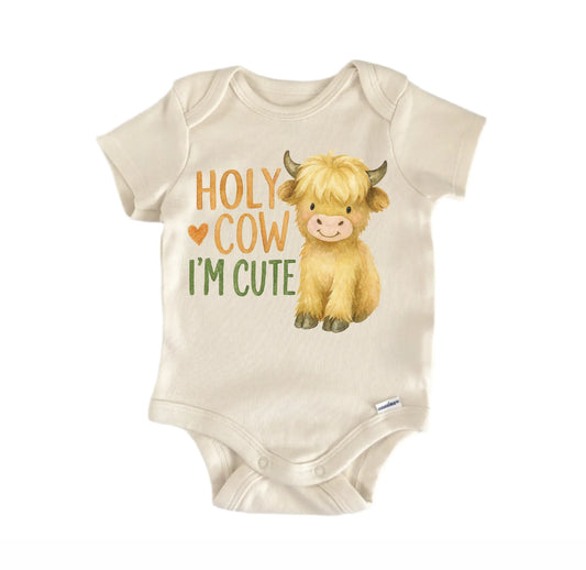 Holy Cow Cute Cow Newborn Baby Onesie®