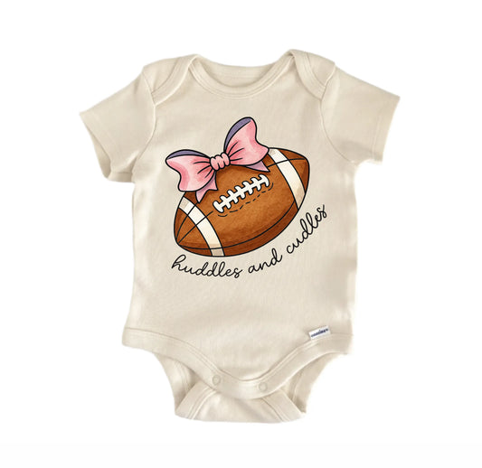 Huddle Cuddle Girl Football Newborn Baby Onesie®