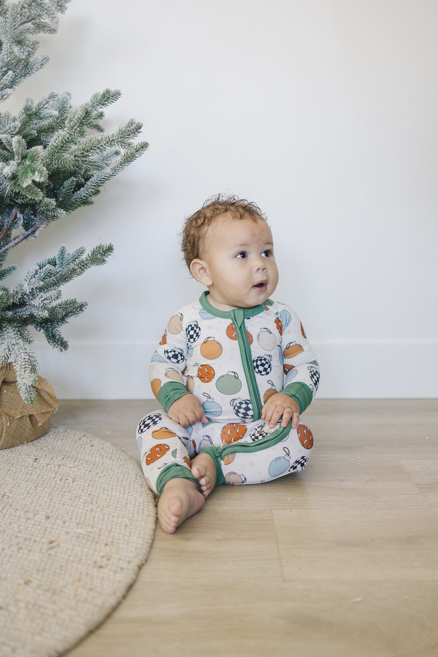 Christmas Ornament Bamboo Zippy Romper *Newborn & 0/3m left