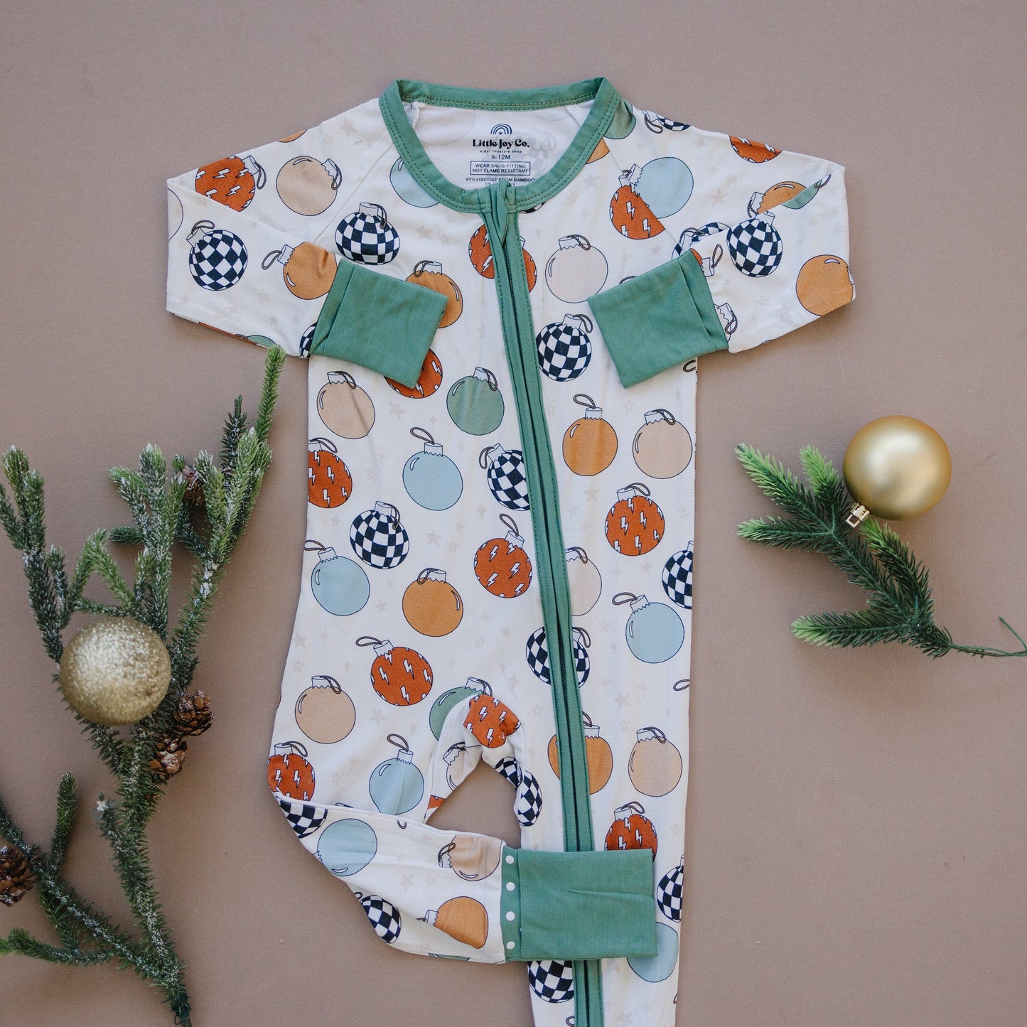 Christmas Ornament Bamboo Zippy Romper *Newborn & 0/3m left